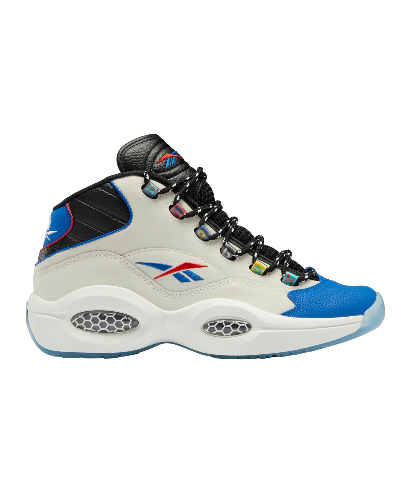 Reebok Question Mid Weiss Schwarz Blau