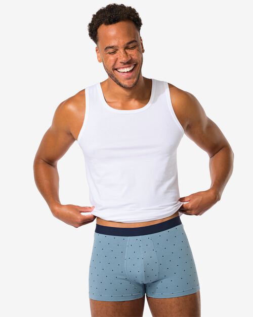 3 boxers homme modèle court coton stretch bleu foncé