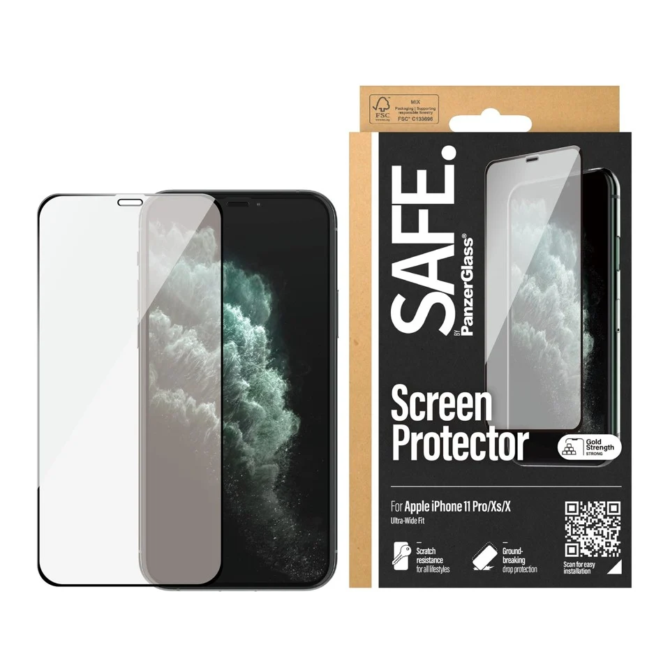 SAFE by PanzerGlass - Skærmbeskyttelse - Apple iPhone X, Xs - 11 Pro - Kant-til-kant