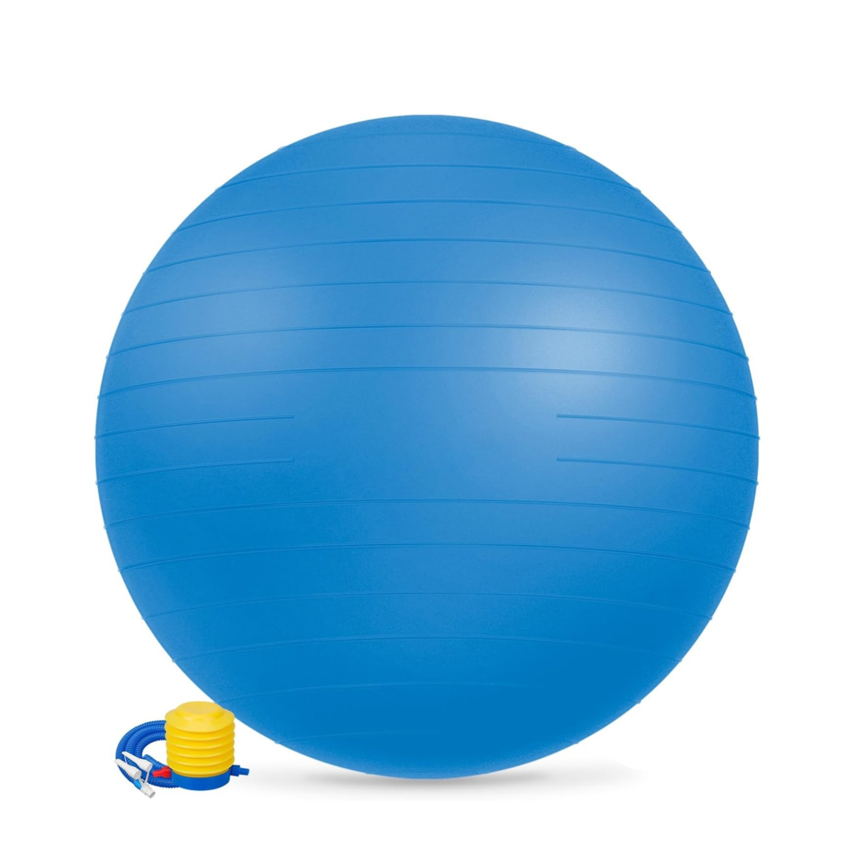 (Ø75cm) Robuster Gymnastikball Sitzball für Yoga / Pilates / Crossfit mit Luftpumpe bis 300kg - Blau