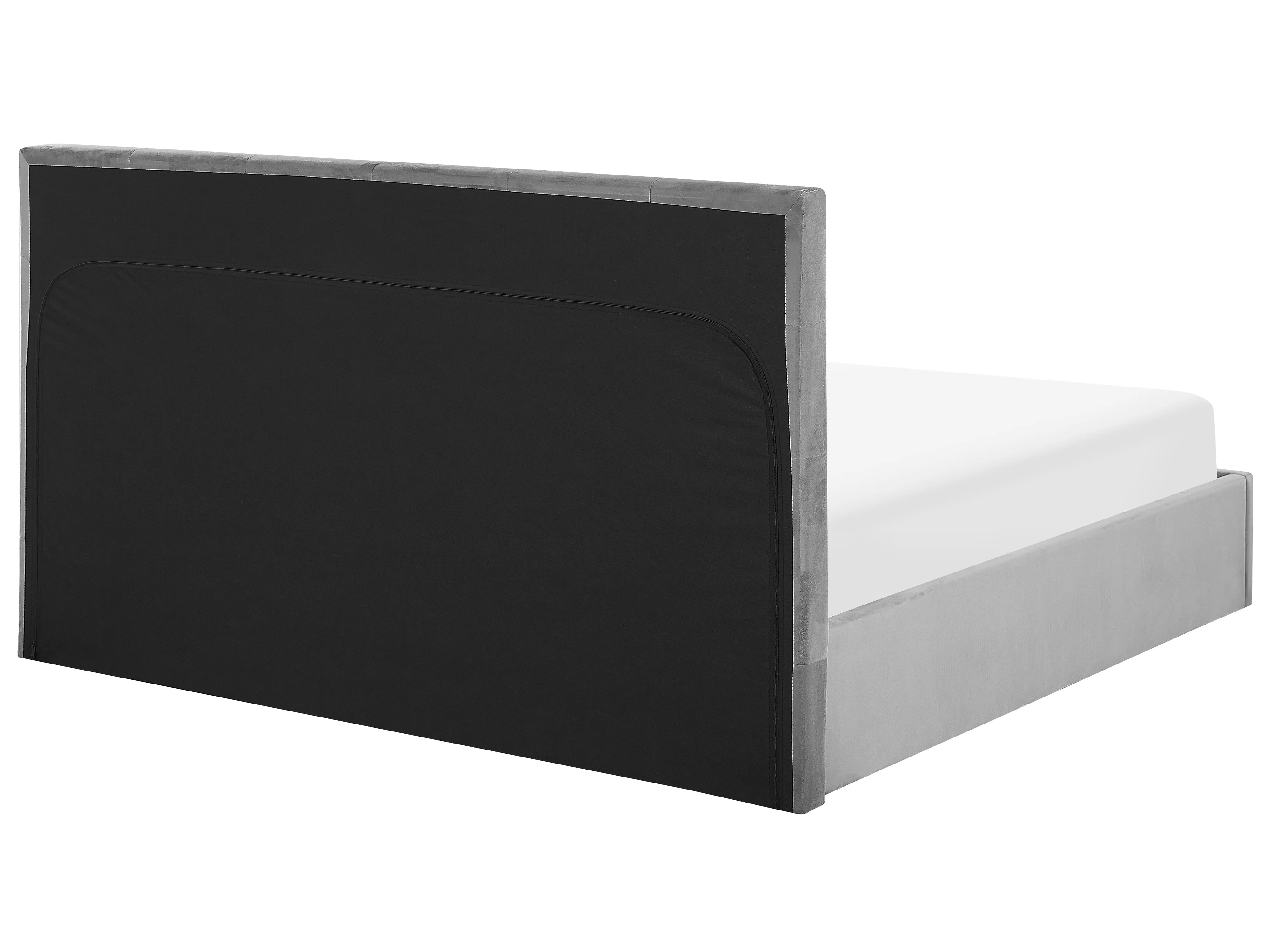 Bed met opbergruimte Fluweel LORIENT 180 x 200 cm Lichtgrijs
