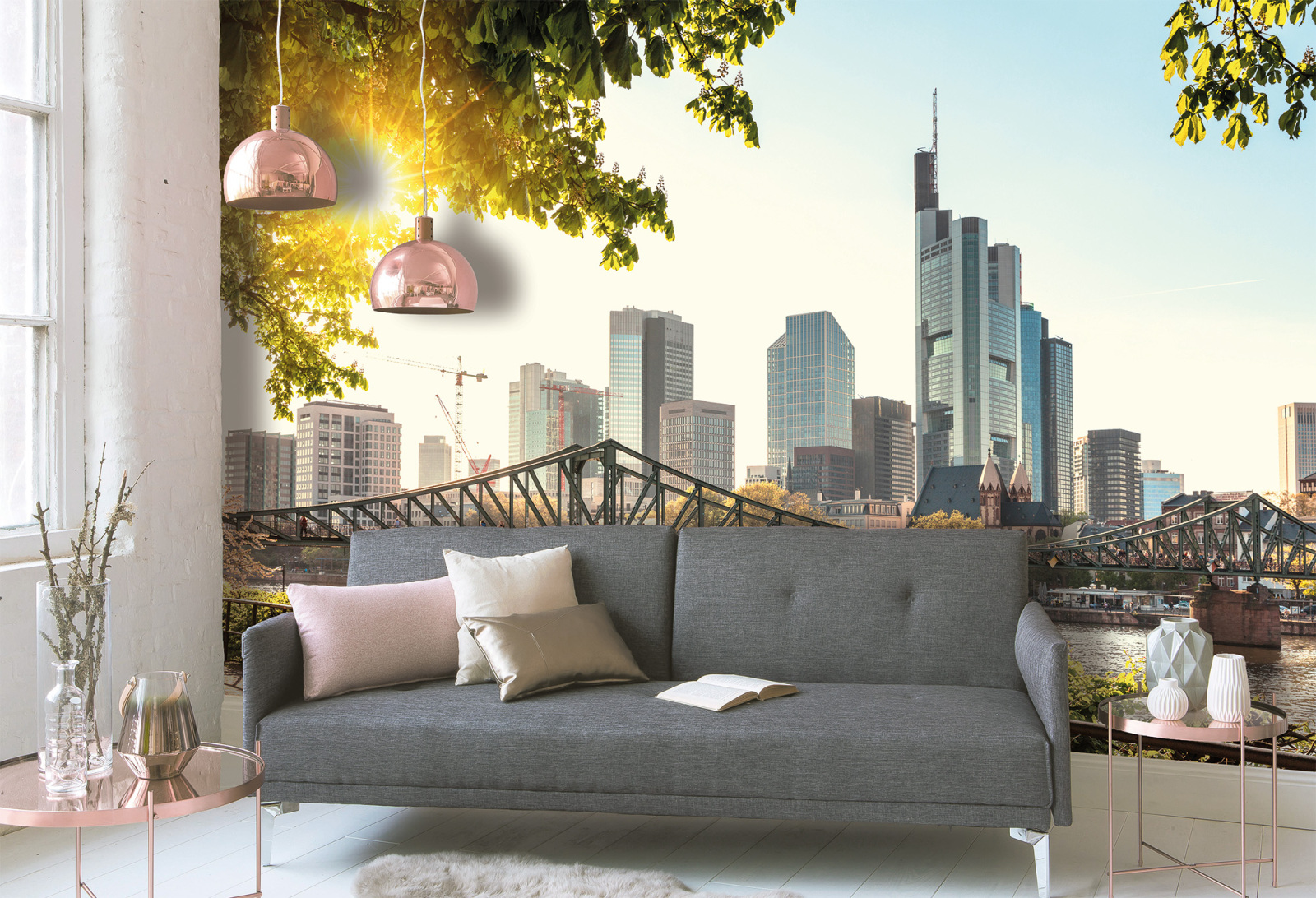 Fototapete DESIGNWALLS - blau-braun - Frankfurt - 2,55 Meter