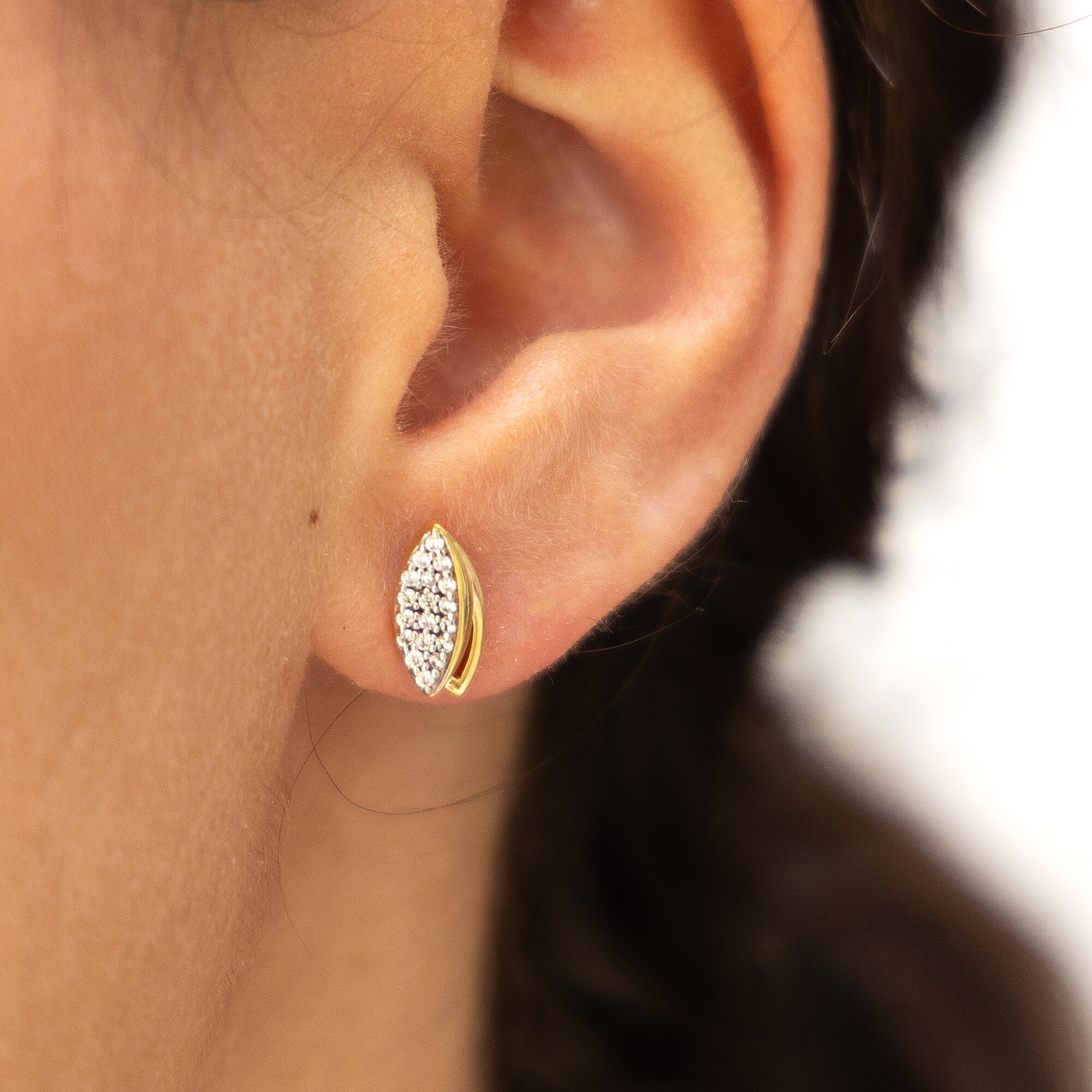 Fascination by Ellen K. Ohrringe Gold 375 mit 36x Zirkonia weiß