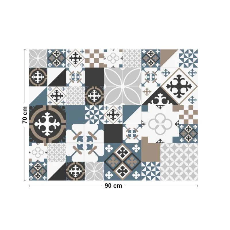 Crédence cuisine Fond de hotte ALU : L 90cm x H 70cm - CIMENT STYLE DU