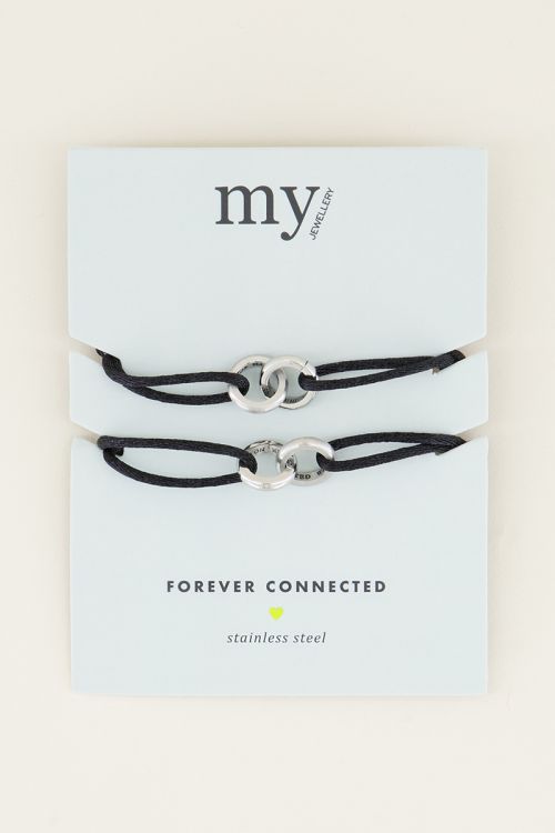 Zwarte forever connected armband