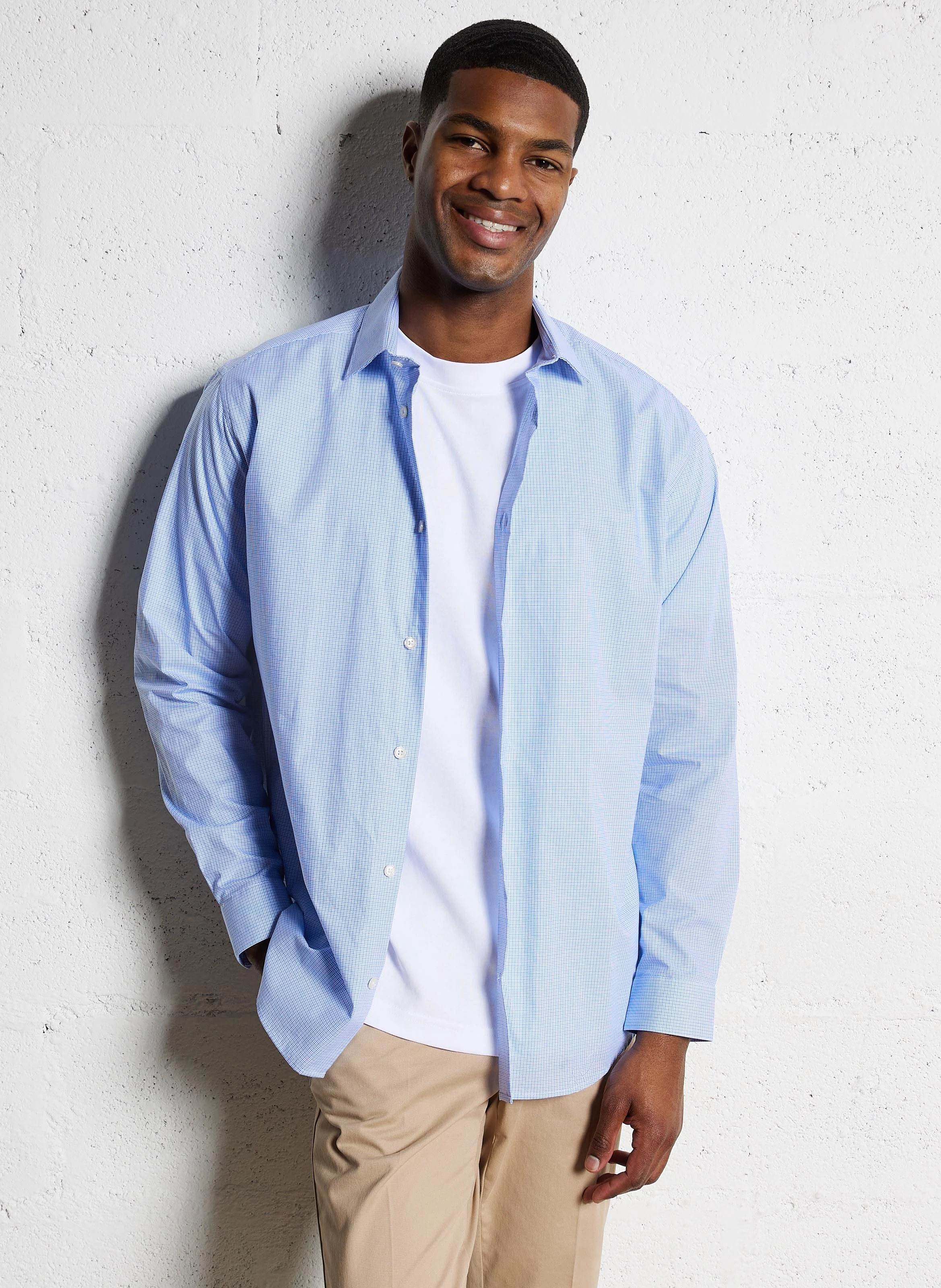 ETTON - Chemise droite en coton imprimée | Bleu
