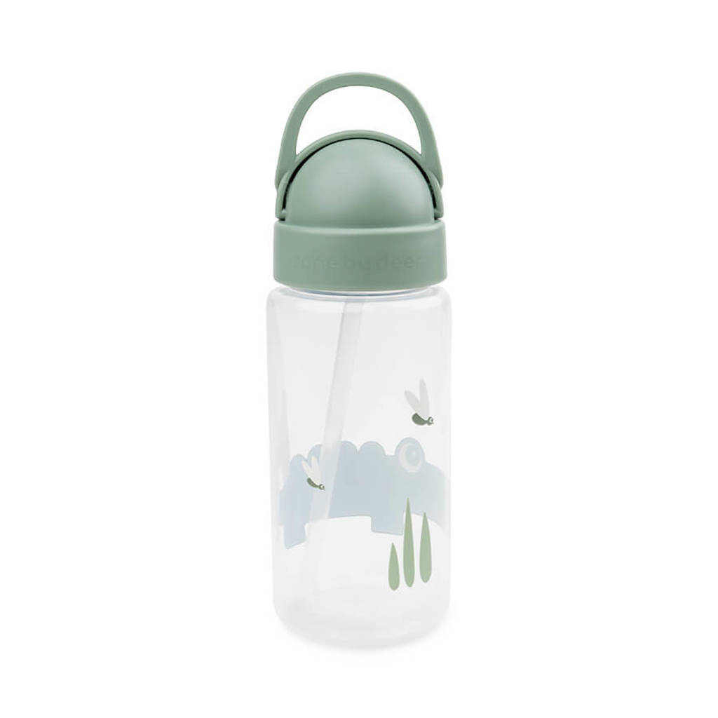 Straw bottle Croco Green
