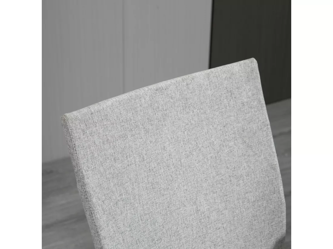 Chaise de bureau ergonomique hauteur réglable pivotante 360° piètement acier blanc lin gris clair