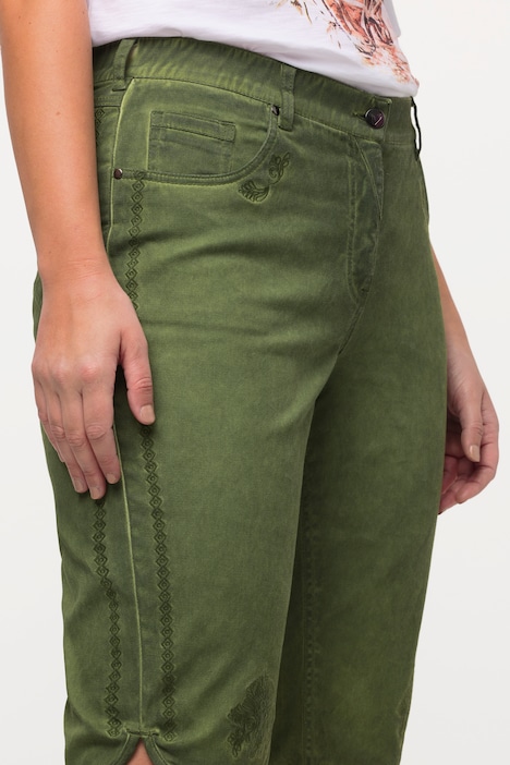 Trachten-Jeansbermuda Mandy, Used-Look, Stickerei