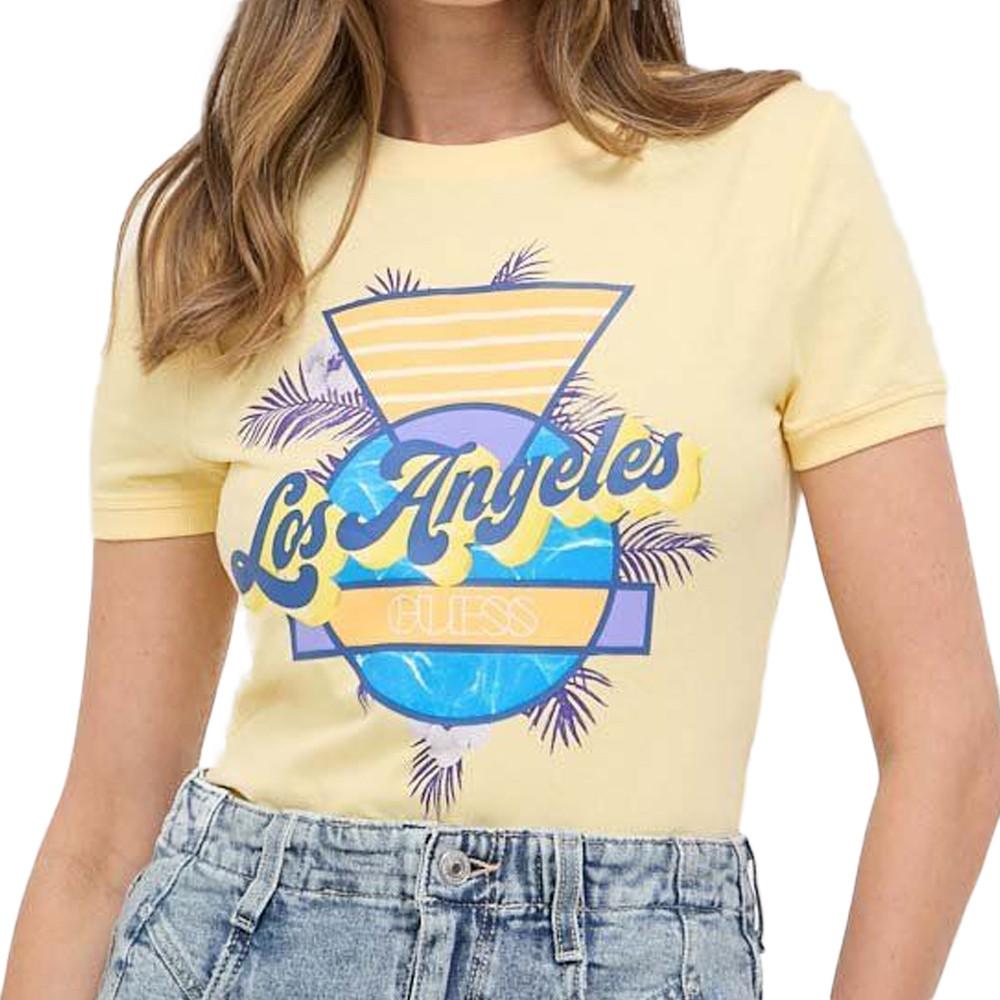 Guess T-shirt Jaune Femme Guess 1981