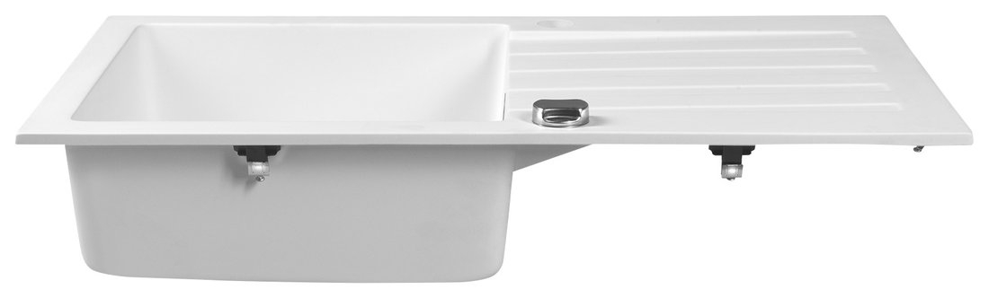 Sapho spoelbak 78x44cm met kraangat wit graniet