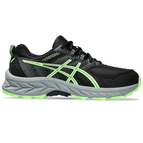 Chaussure running ASICS PRE VENTURE 9 GS BLACK/ILLUMINATE GREEN