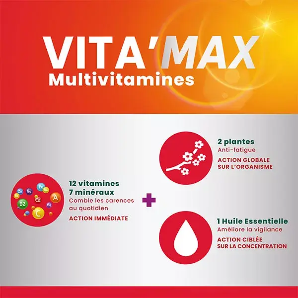 Santarome Bio Vita'max Multivitaminas Efervescentes Energia 30 comprimidos