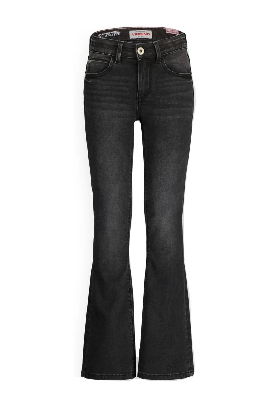 Vingino high waist flared jeans Britte washed black