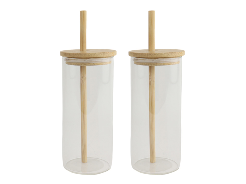 Orange85 drinkglazen met bamboo deksel