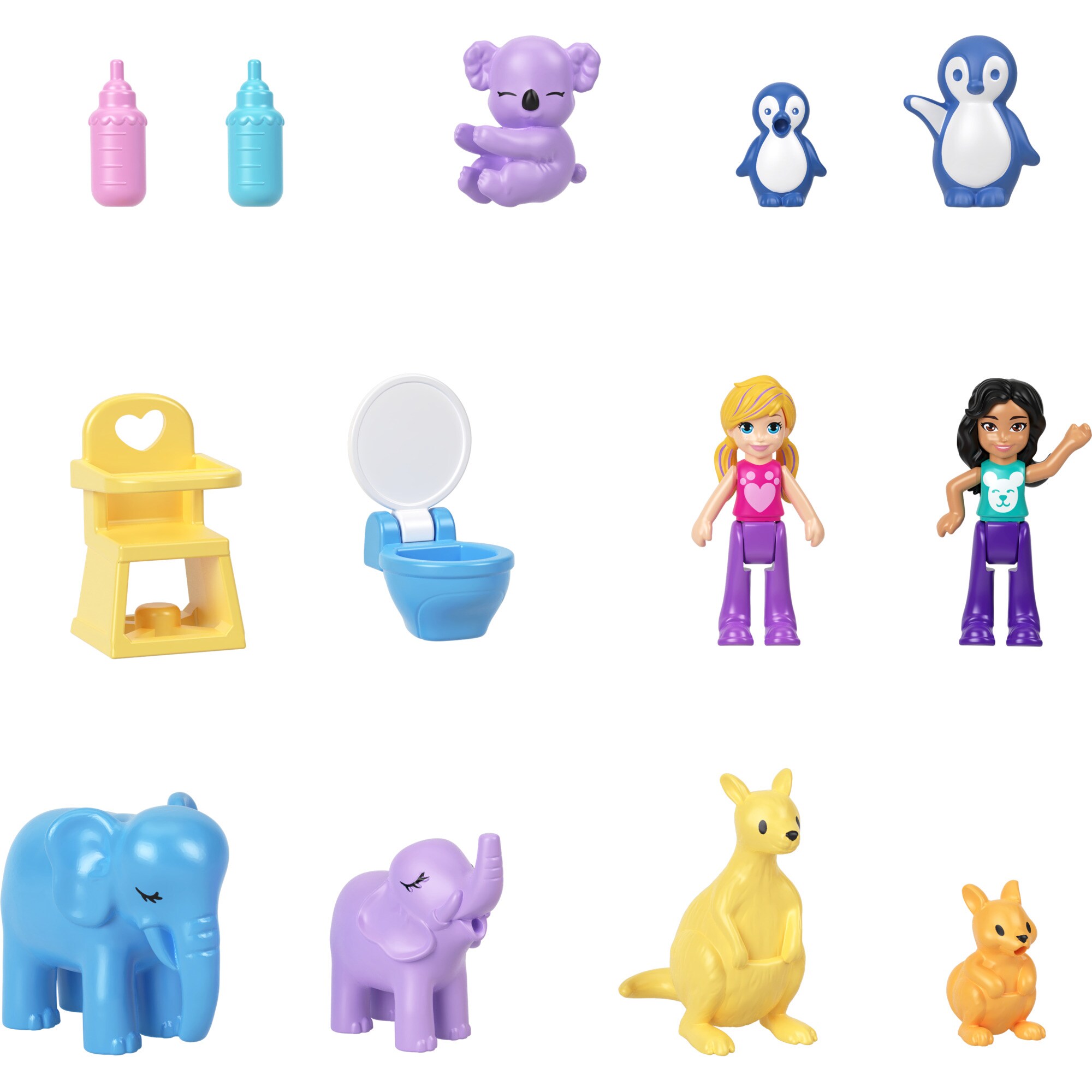 Mattel Spielfigur Polly Pocket Mama & Joey Kangaroo Tasche