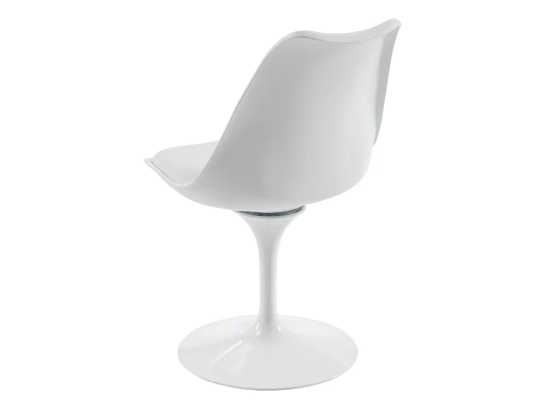 Lot de 6 chaises en polypropylène, tissu et métal - Blanc - XAFY
