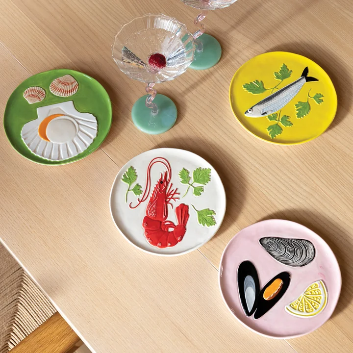 &klevering - De la mer Teller Ø 16 cm, multi (4er-Set)