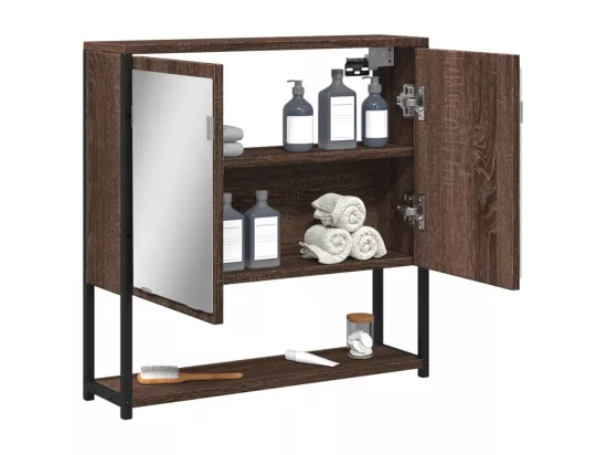 Prolenta Premium - Armoire à miroir de salle de bain chêne marron bois ingénierie