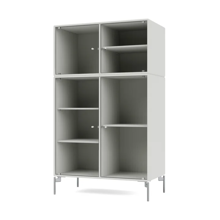 Montana - Ripple III Vitrinenschrank, Chrom / nordic