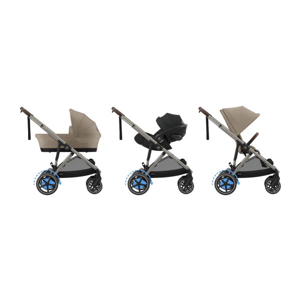 Cybex E-Gazelle S Kinderwagen 2-in-1 Taupe - Almond Beige / Beige