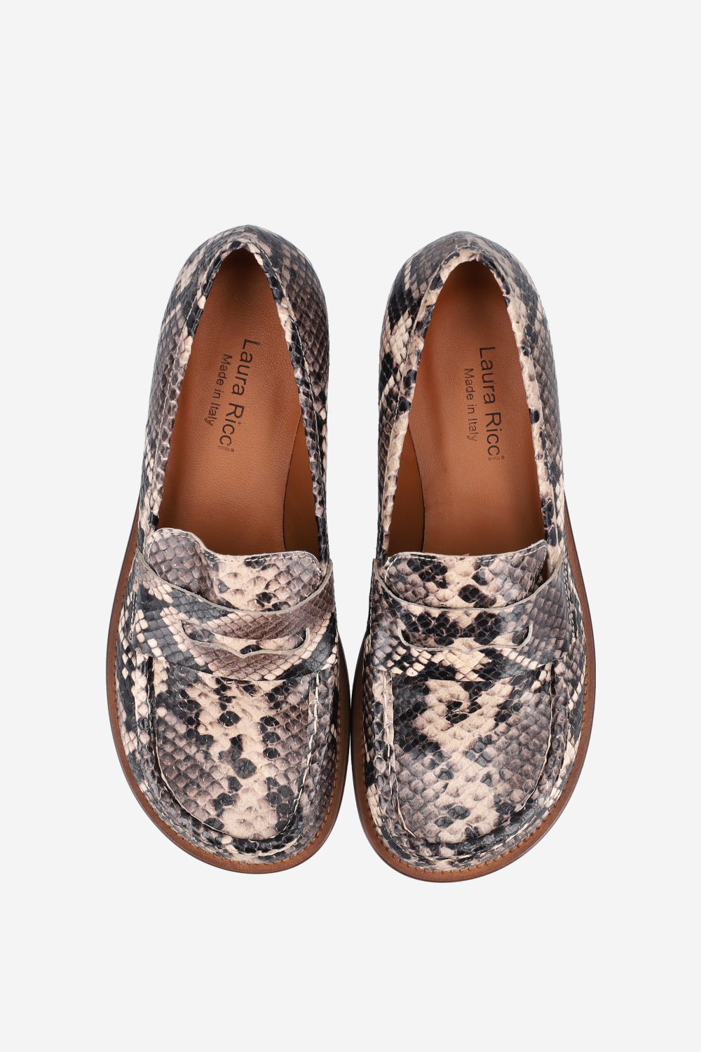 Pitone leather loafers