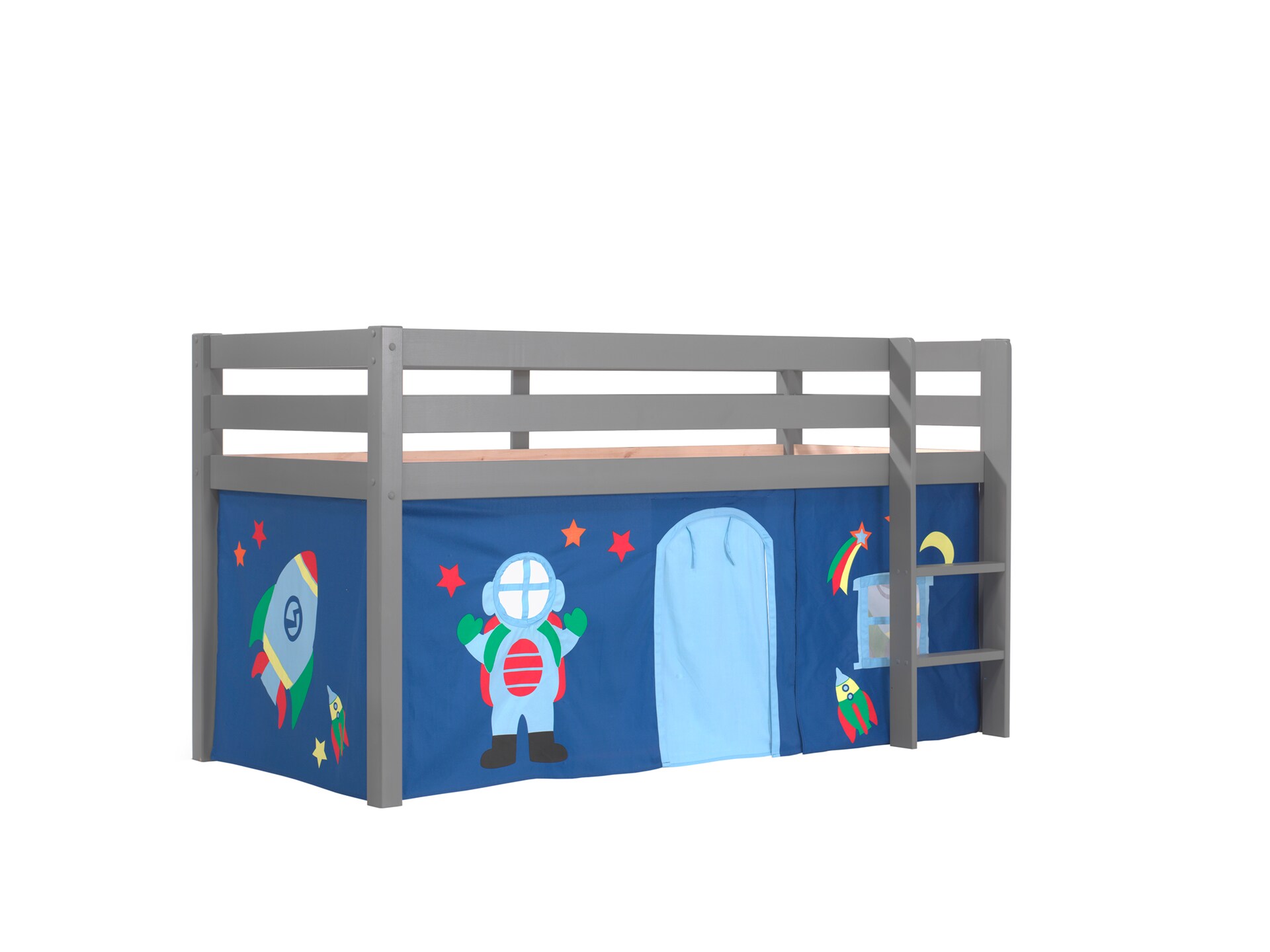 Spielbett Pino mit Textilset Vorhang versch. Designs