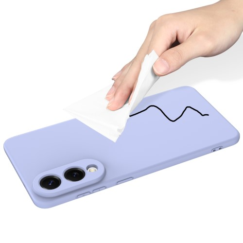 Samsung Galaxy S25 Edge Silikon Case Hülle mit Kameraschutz   Trageschlaufe - Lila