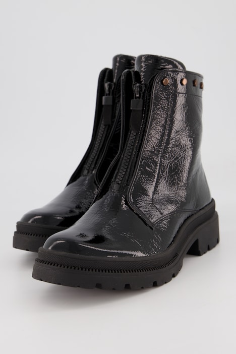 Ara Leder-Stiefeletten, Ziernieten, Reißverschluss