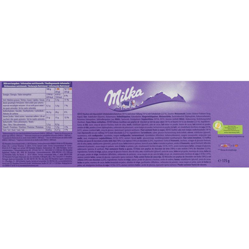 Cake and choc chocolat Milka - Paquet de 175 g