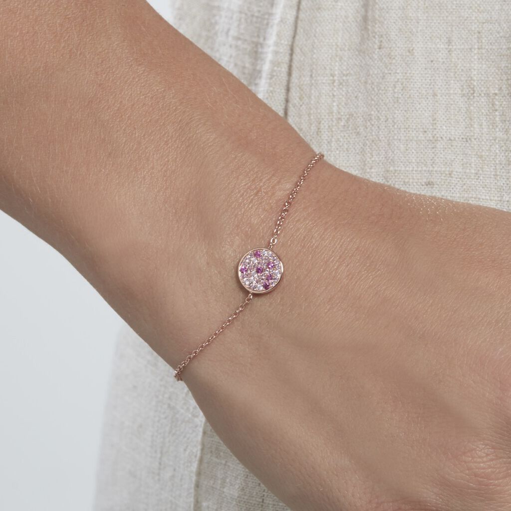 Bracelet Nelig Argent Rose Oxyde De Zirconium
