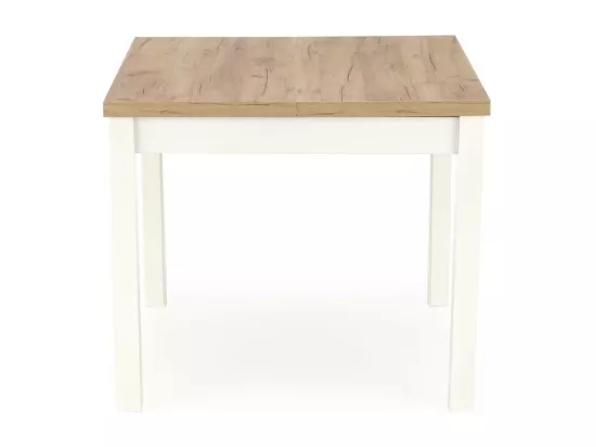 Table design scandinave bois et MDF blanc 140-220/80/76 cm Meryl