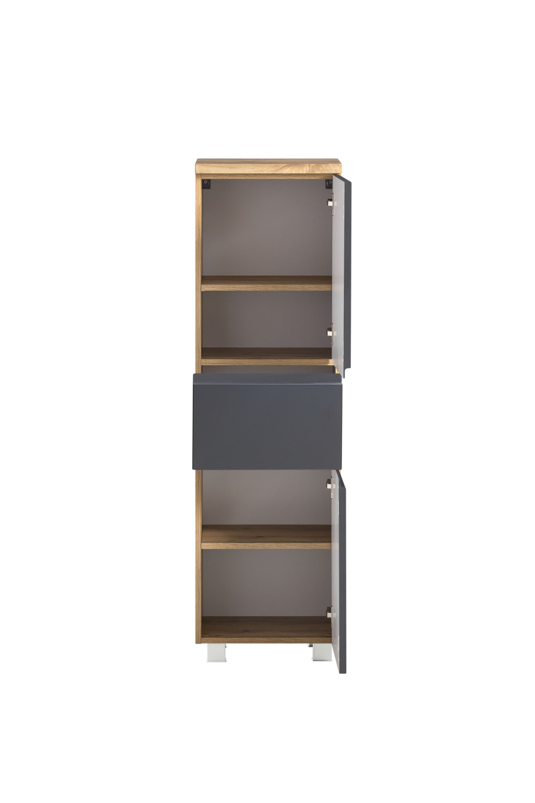 Midischrank - Wotaneiche - grau matt - 40 cm