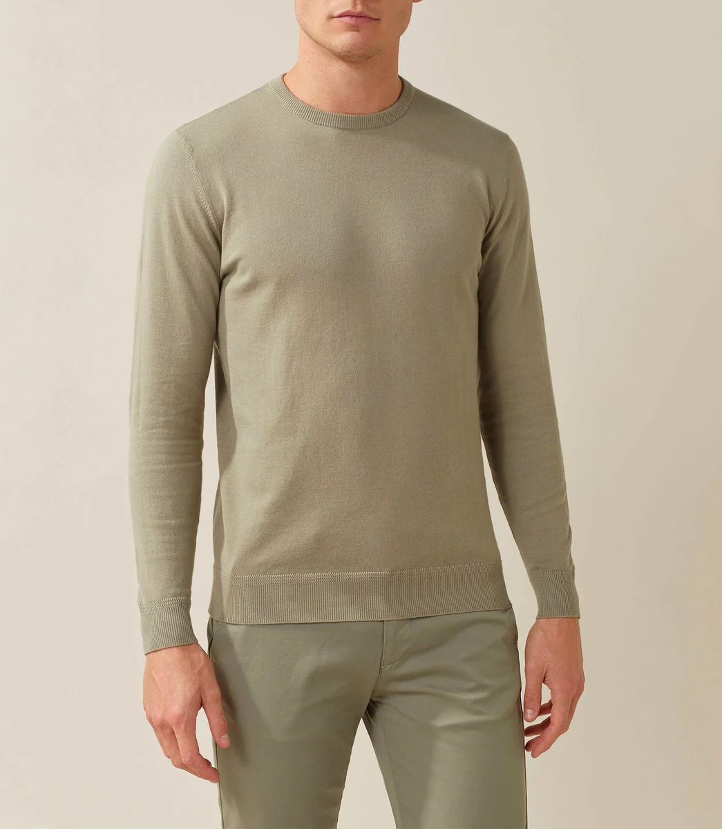 Pull col rond kaki 