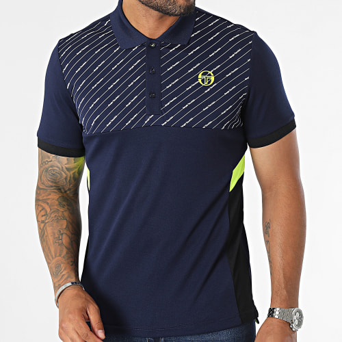 Polo Manches Courtes Asymetrical Bleu Marine