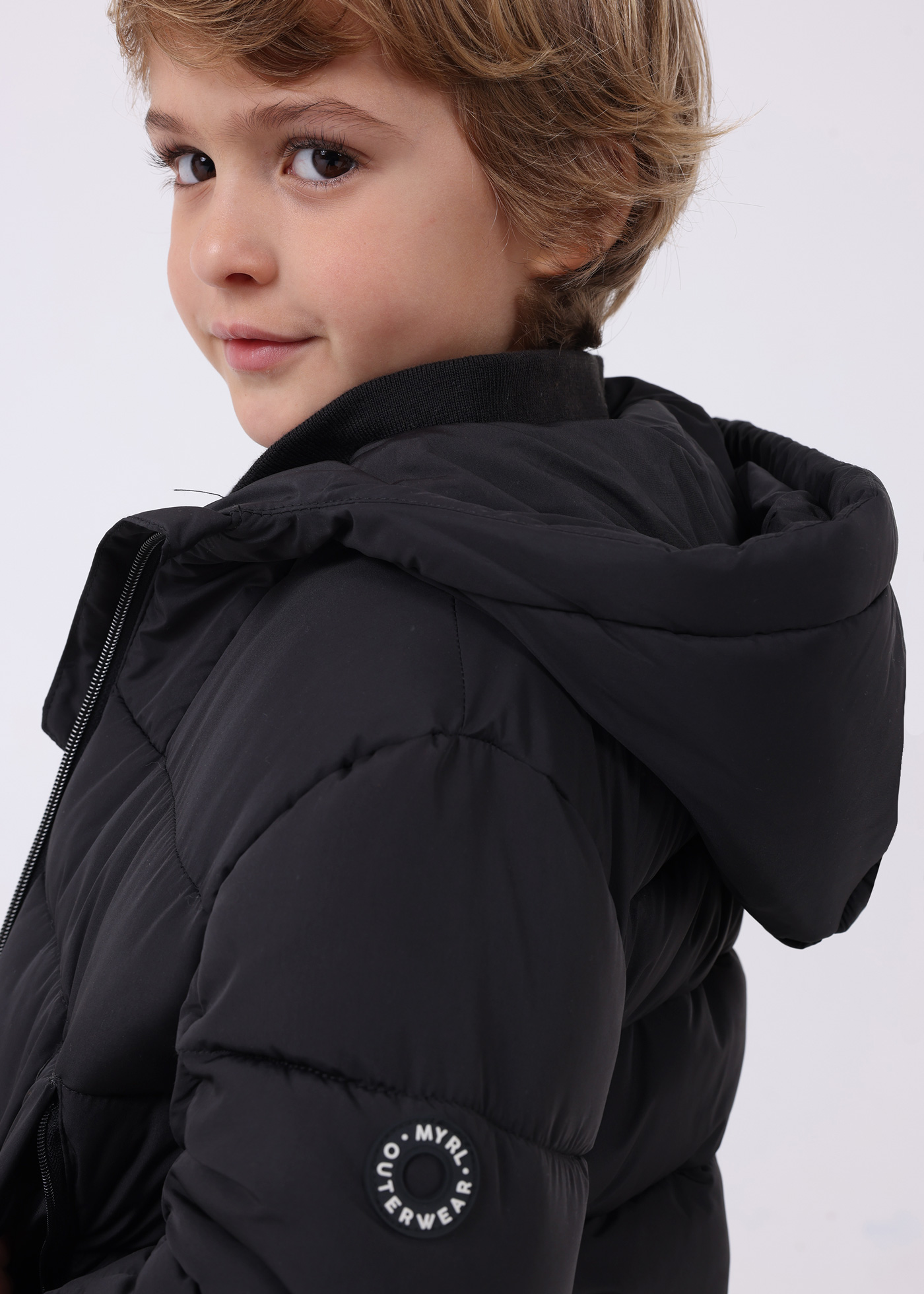 Jaqueta bomber longa para meninos