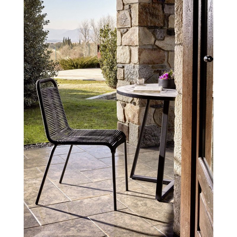 Chaise Lambton - corde - pieds acier