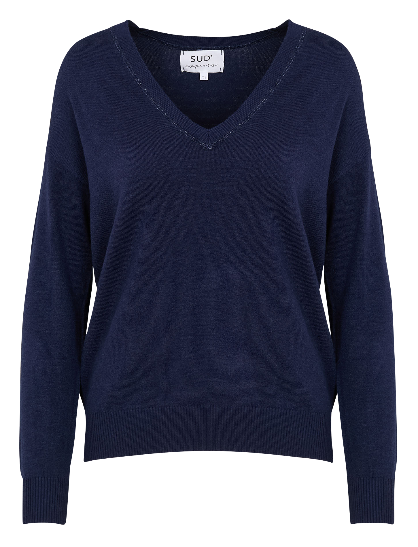 MARSENANO - Pull ample col v | Bleu