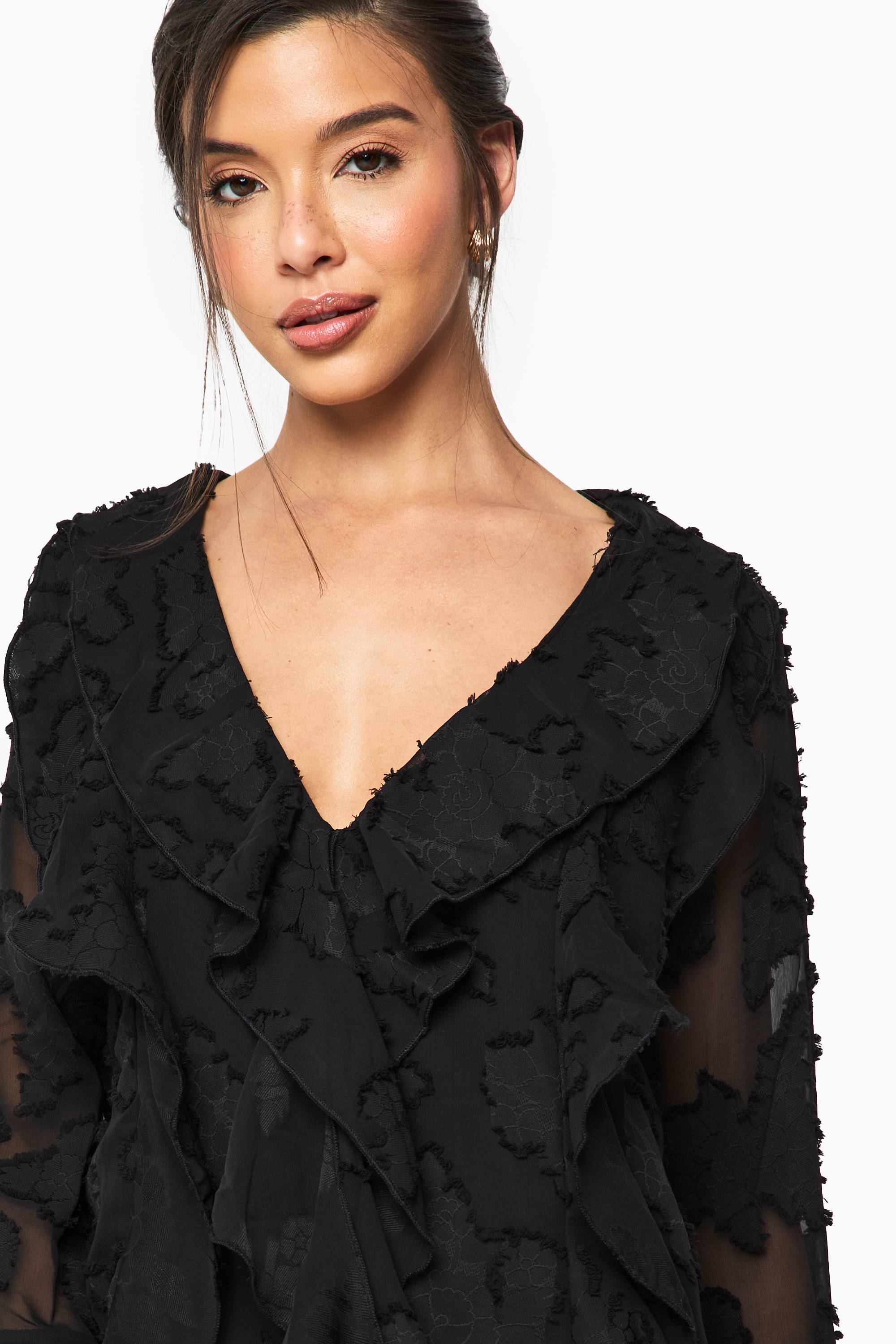 boohoo Robe droite fleurie à volants