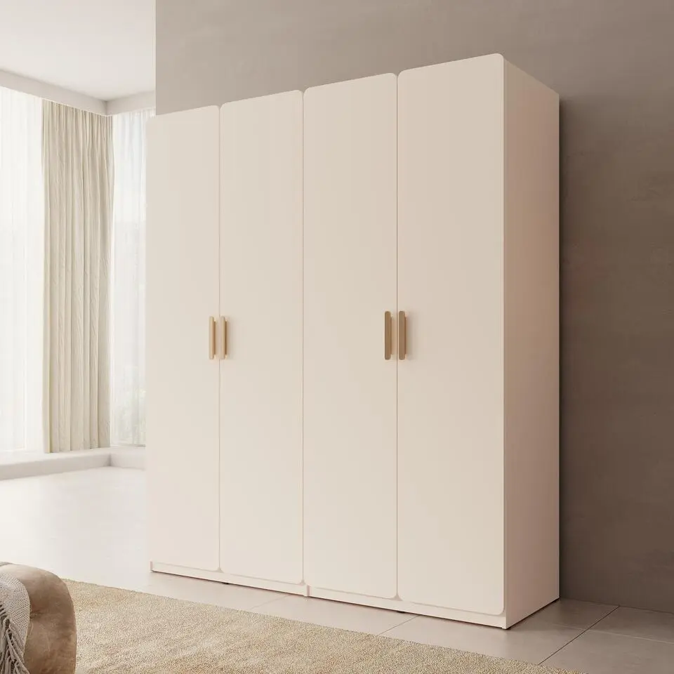 Meubella - Luzon - Kledingkast 4 deurs - Beige - 179x58x210 cm