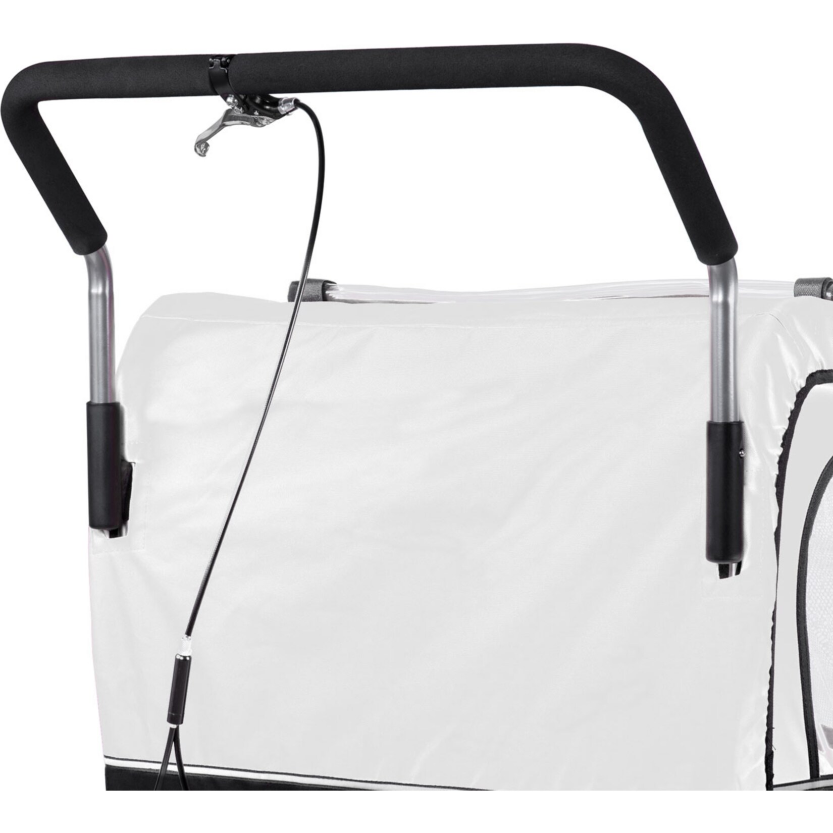 SAMAX Fahrradanhänger 2in1 Jogger - in Weiß/Schwarz - Silver Frame