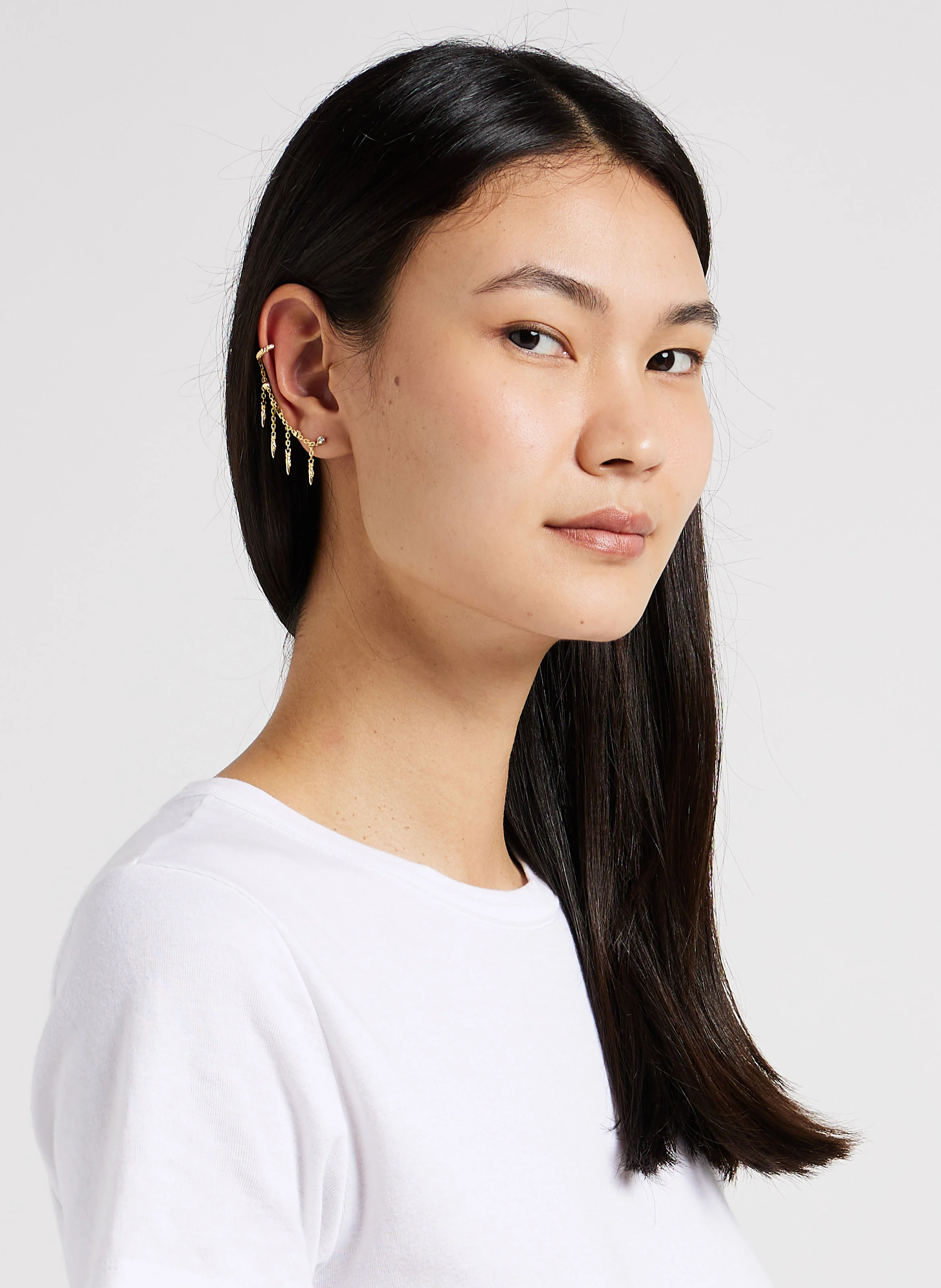 OUANDI - Boucle d'oreille unique | Doré