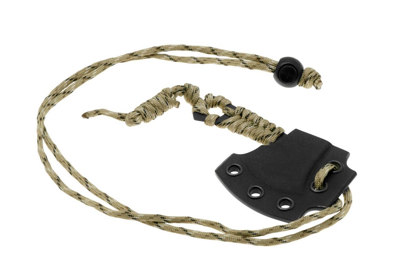Condor Carlitos Neck Hachet CTK819-29-HC, Desert Camo Paracord, Black Kydex, EDC bijl