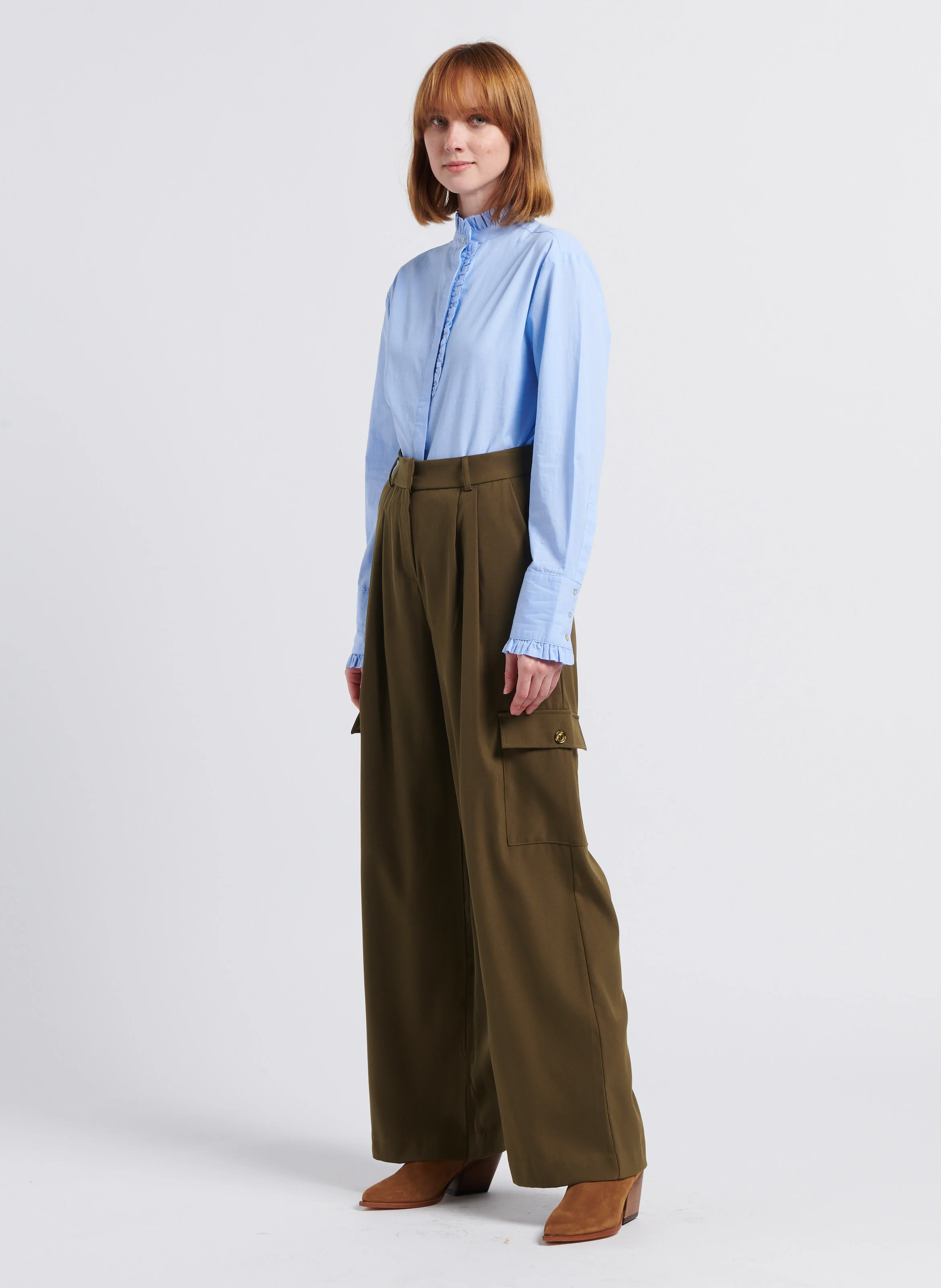 WINNIE MIA - Pantalon cargo fluide| Kaki