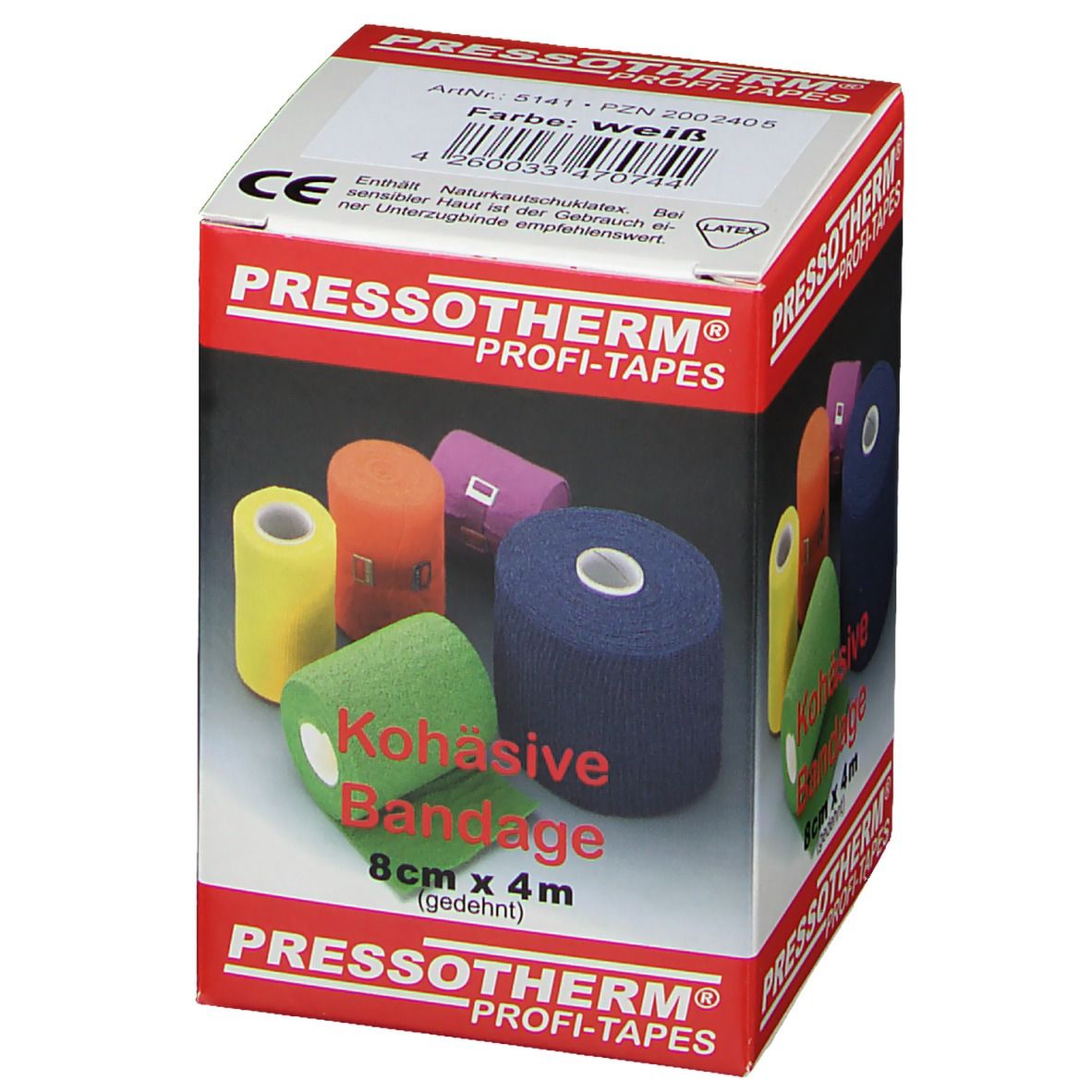 Pressotherm® Kohäsive Bandagen 8 cm x 4 m weiß