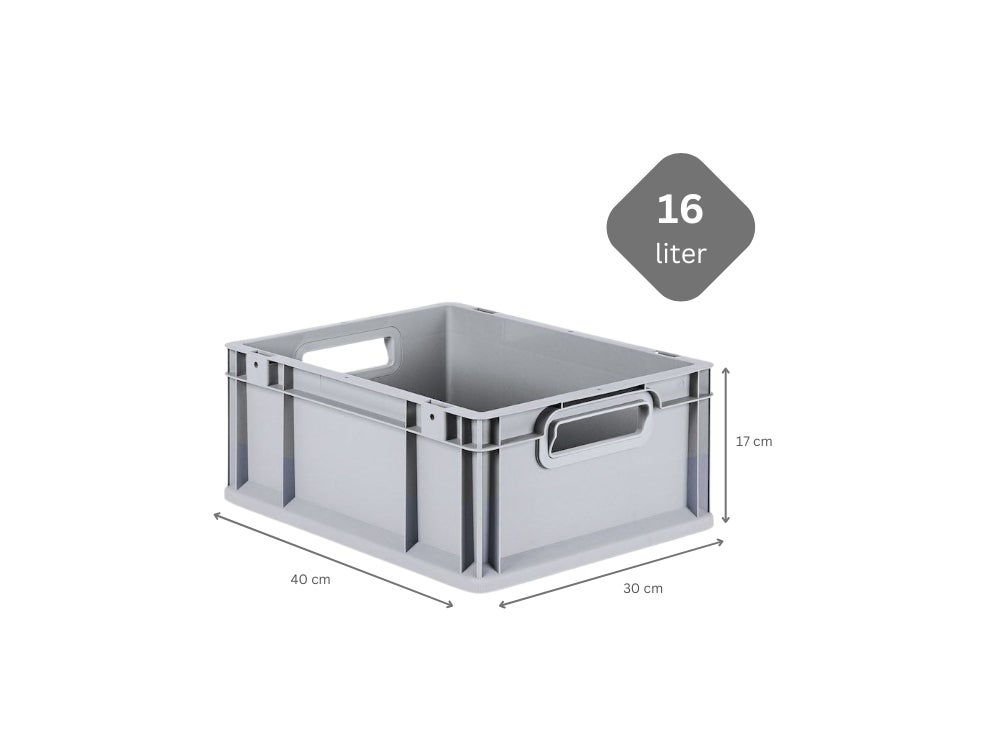 PROREGAL Eurobox NextGen Grip HxBxD 17 x 30 x 40 cm 16 liter handgrepen