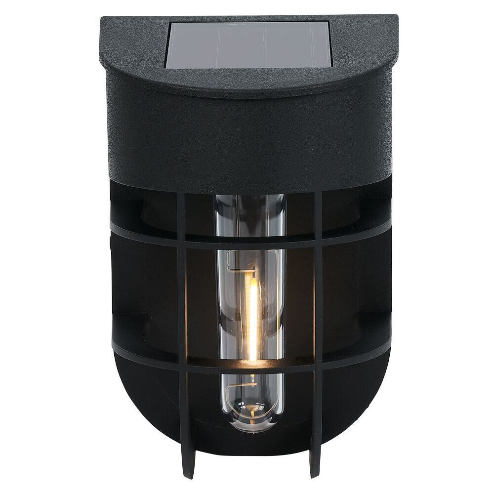 Lampe solaire plastique noir 9,5x8xH14,5cm