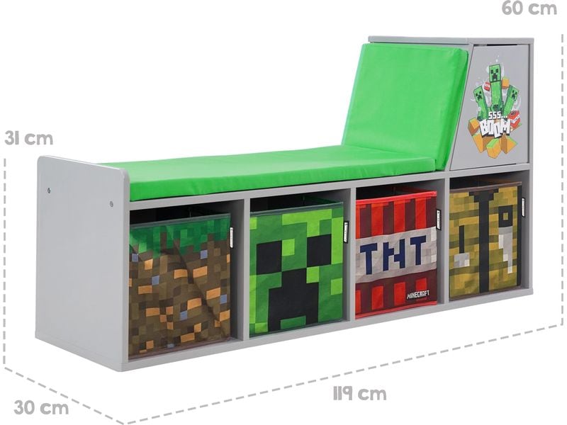 Phoenix Minecraft Sitzbank/Leseregal Multifunktionales und cooles Minecraft-Design