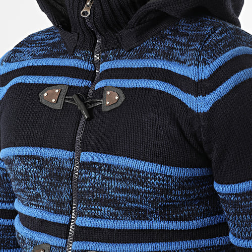 Gilet Zippé Capuche 3000 Noir Bleu Clair