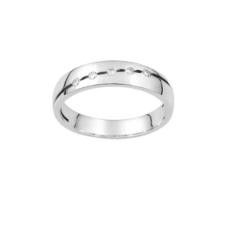 Bague Femme - Or 18 Carats - Diamant 0,09 Carats
